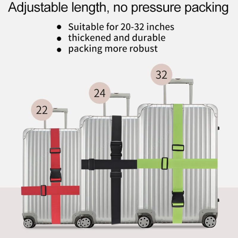 FUOCO Robustt Luggage Belt Suitcase Straps Pack of 2 with Adjustable Travel Belt Stylish Fashionable Design, Protect Your belongings Carry on Travel with Buckle Clip Bag Band Make in India - Image 5