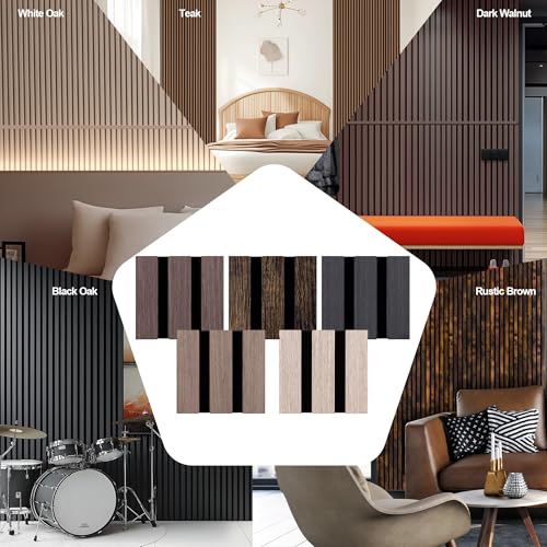 Mollywell Wood Panels for Wall, Time-Saving Installation, Versatile Wood Slat Wall Decor, Enhanced Acoustic & Sound Proof Fluted Design for Home & Office, Sample Pack, 4.2x3.9 Inch - Image 2