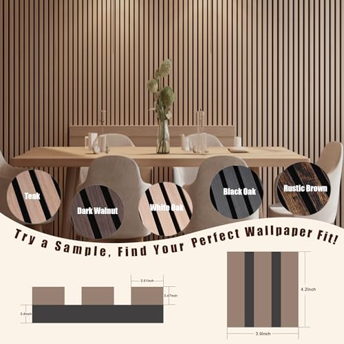 Mollywell Wood Panels for Wall, Time-Saving Installation, Versatile Wood Slat Wall Decor, Enhanced Acoustic & Sound Proof Fluted Design for Home & Office, Sample Pack, 4.2x3.9 Inch - Image 3