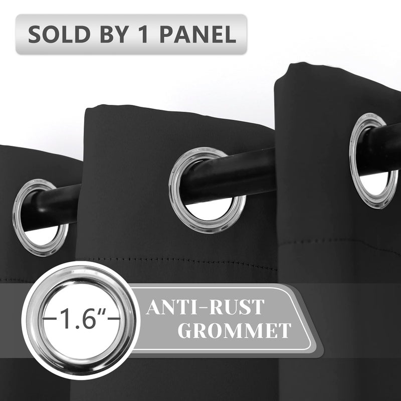 AOSKY الستائر الأبواب Aosky لخصوصية المدخل الستائر السوداء السوداء لبور غرفة نوم ستارة نافذة الإضاءة الخفيفة التي تمنع الستائر العزل الحرارية لمجموعة غرفة المعيشة من واحدة من الألواح - Image 4