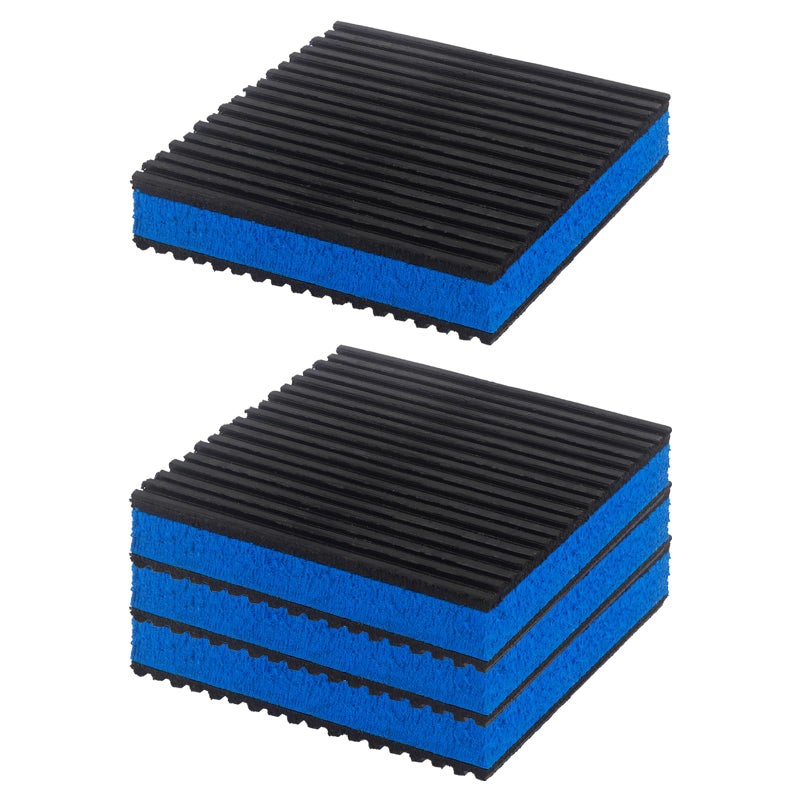 QDOCURO 4Pcs Anti Vibration Pads 4 X 4 X 78 Sound Isolation Ribbed Rubber Mats with EVA Center Heavy Duty Blue EVA Pad for Air ConditionerCompressorsHVACTreadmills etc - Image 2