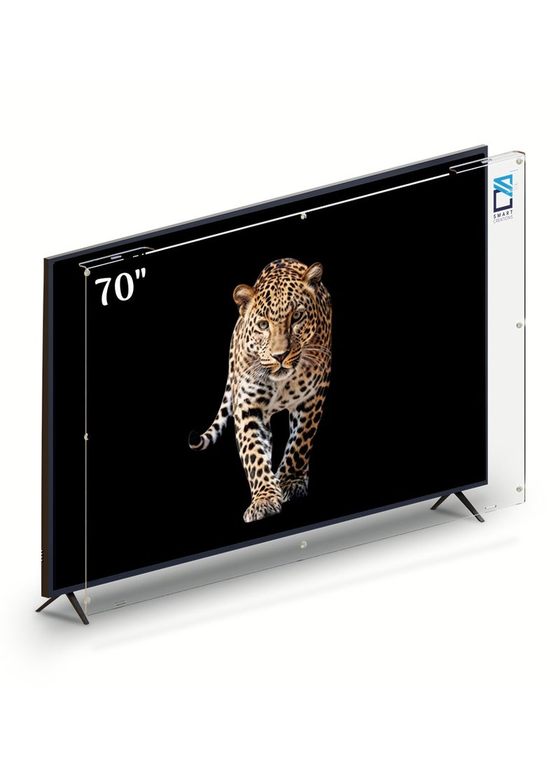 SMART CREATIONS 70 Inch TV Screen Protector, Shatterproof, High Quality, Anti-Blue Ray, Eye Protector, Removable, Waterproof  - Image 1