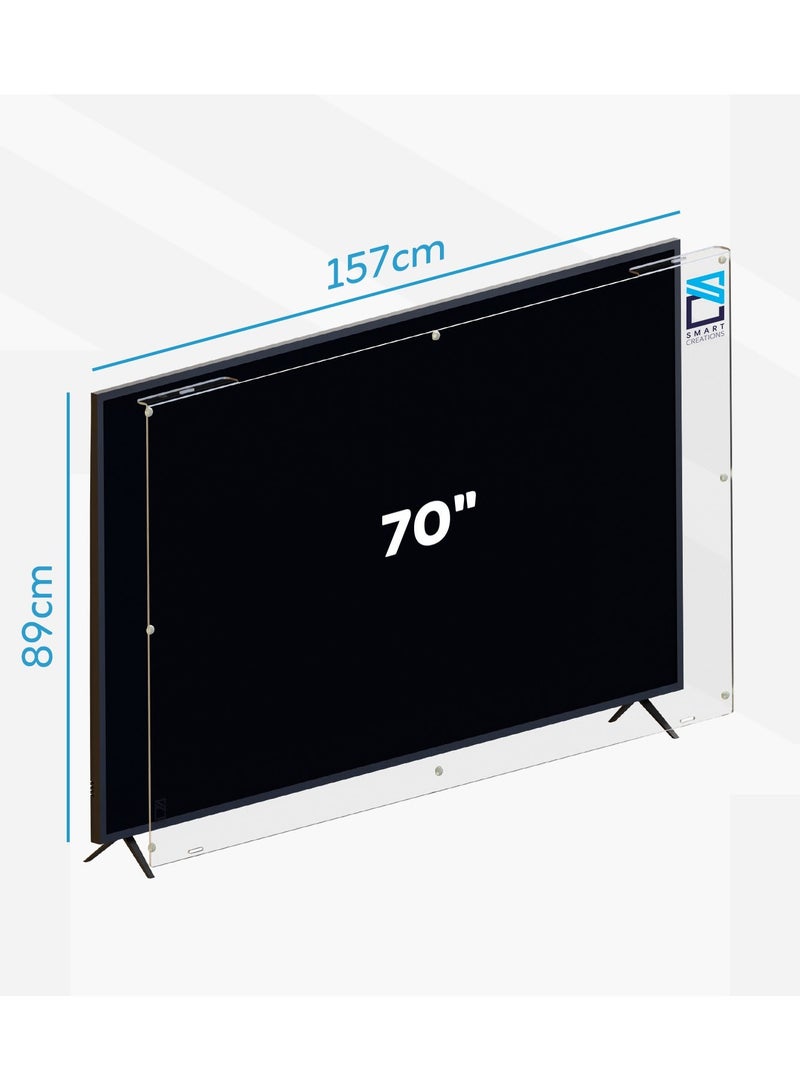 SMART CREATIONS 70-Inch Acrylic TV Screen Protector, 3mm Shatter Resistant Shield - Image 2