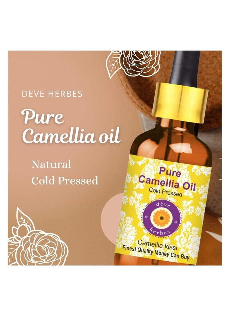 Deve Herbes - Deve Herbes Pure Camellia Oil with Glass Dropper Natural Therapeutic Grade Cold Pressed 30ml - Image 1