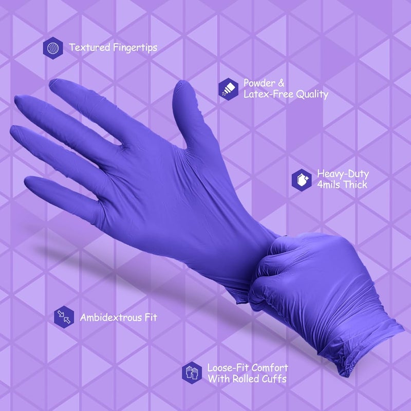 PEIPU Nitrile Gloves, Disposable Cleaning Gloves, Powder Free, Latex Free, Single Use Non-Sterile Protective Gloves for Cooking, Cleaning & More. - Image 5