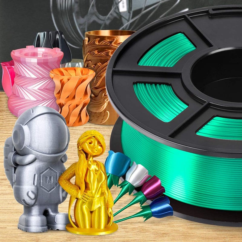 Protomont TECHNOLOGIES FiLAMONT PLA Silk Filament 1.75mm, 3D Printer Filament, Shiny Silk 1.75 PLA Filament, 1kg(2.2Lbs)/Spool (Silk Green) - Image 5