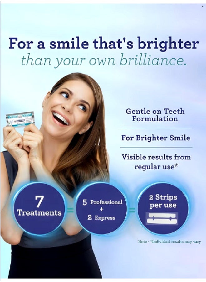 GuruNanda Teeth Whitening Strips Hydrogen Peroxide Oral Care Brighter Smile Non-Slip Dry Strips 7-Day Treatment 14 Strips - Image 2