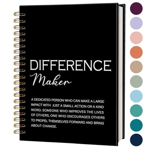 FLVGE Difference Maker Gift Notebook Journal Thank You Gifts for Women Men Boss Teacher Employee Appreciation Gift Farewell Retirement Gifts for Coworkers Motivational Spiral Notebook 55x83 - Image 1
