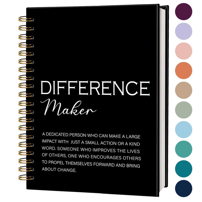 FLVGE Difference Maker Gift Notebook Journal Thank You Gifts for Women Men Boss Teacher Employee Appreciation Gift Farewell Retirement Gifts for Coworkers Motivational Spiral Notebook 55x83 - Image 2