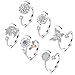 Honsny 6Pcs 14K Gold Plated Anxiety Rings for Women Adjustable Spinner Anxiety Ring CZ Butterfly Bee Moon Star Fidget Rings for Anxiety Stress Relief for Women - Image 3