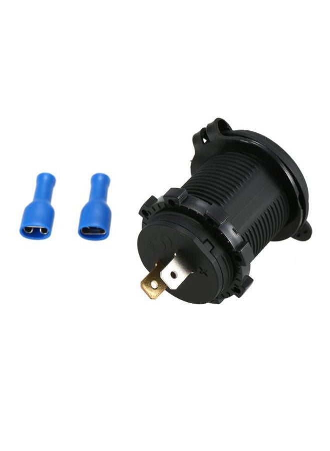 NIBEMINENT Dual 2 USB Car Mobile Phone Charger Black/Blue - Image 2