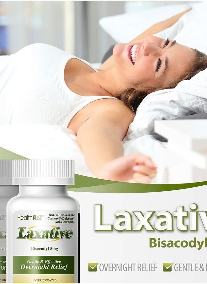 HealthA2Z Laxative Bisacodyl 5mg | 100 Counts | Gentle and Fast Overnight Relief for Constipation  - Image 5