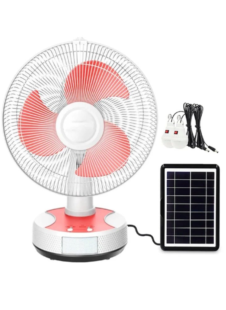 Easy Power 12-inch rechargeable solar-powered table fan  - Image 1