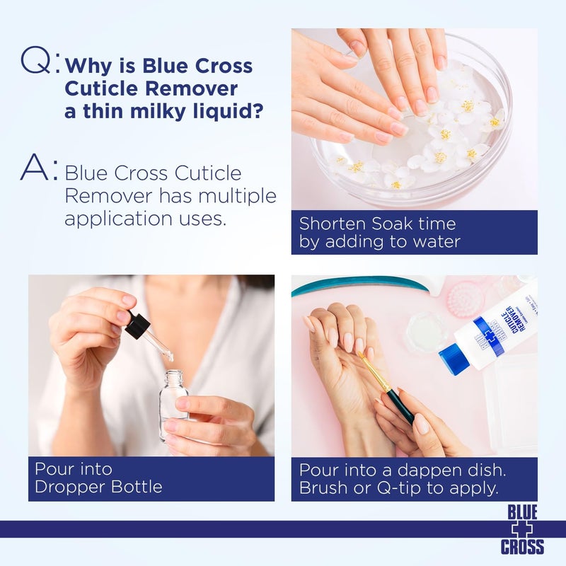 Blue Cross سائل مزيل الجلد الزائد من بلو كروس، مرطب الجلد الزائد للأظافر، عناية احترافية بالأظافر مع اللانولين للأظافر الهشة، مرطب، مائي، جلد زائد جاف، صنع في الولايات المتحدة الأمريكية، 32 أونصة - Image 5
