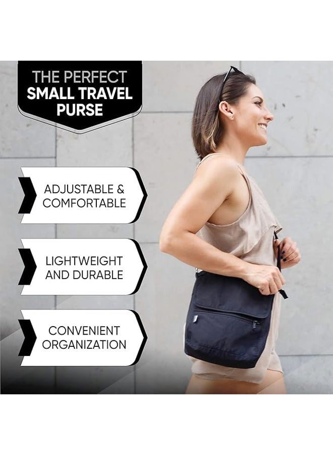 Peak Gear Nylon Crossbody Purse with RFID Blocking Pocket and Lifetime Recovery Service. Versatile and Stylish Shoulder Bag | Black - Image 5