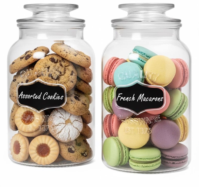 Ash  Roh Ash & Roh® - Clear Glass Jar And Container With Air Tight Lid Storage of Spices and Dry Fruit (1500 ML COOKIE JAR, 2) - Image 1