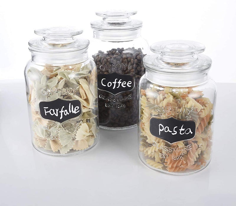 Ash  Roh Ash & Roh® - Clear Glass Jar And Container With Air Tight Lid Storage of Spices and Dry Fruit (1500 ML COOKIE JAR, 2) - Image 5