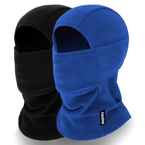 rooyvany Kids Fleece Balaclava Ski Mask for Boys Girls, Thermal Lightweight Windproof Face Mask for Winter Activities (Black/Royal) - Image 1