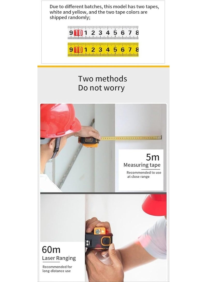 SNDWAY 2-in-1 Laser Measuring Tool and Tape Measure with LCD Screen – 40m/131ft Industrial Measuring Device, High Accuracy for Area and Volume Measurement, Unit Conversion to Feet, Inches, and Meters, Digital Distance Meter Ideal for Construction and DIY Projects - Image 3