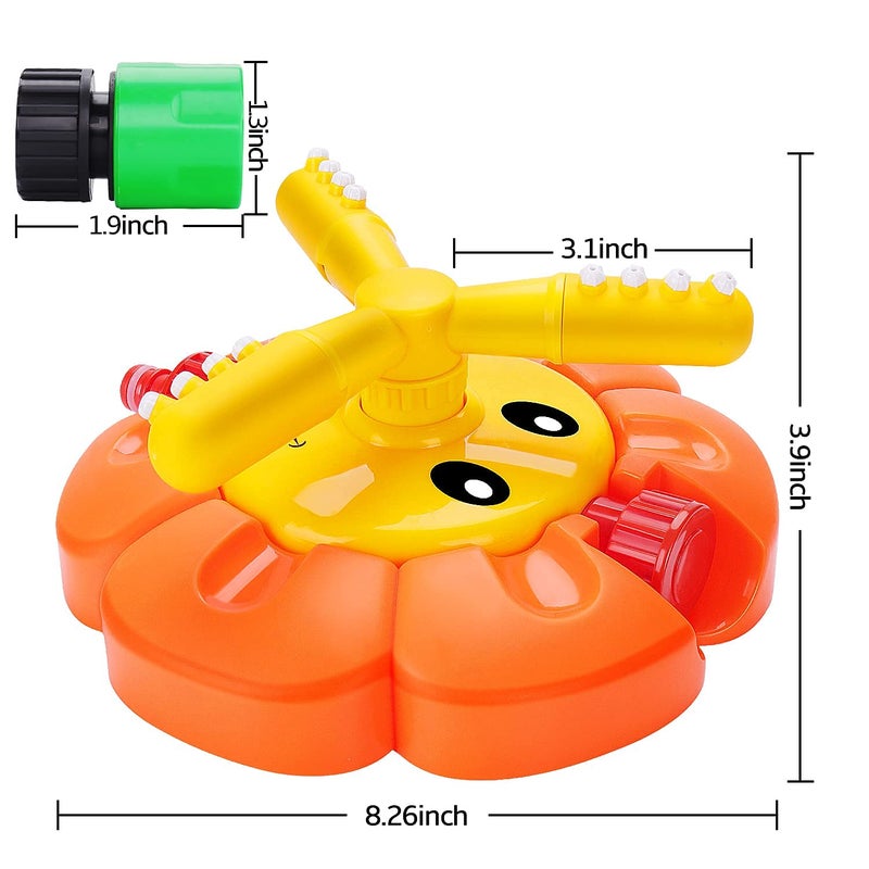 AugToy Water Sprinkler for Kids Toddlers Sprinklers with Roating Spray Nozzles Attaches Garden Water Hose Outdoor Play Outside Toys 1-3 2-4 Summer Backyard Lawn Game Yard Water Toy for Kids 3-5 4-8 Boy Girl - Image 5