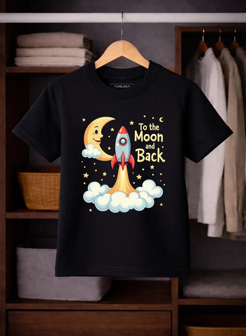 Funkaar Black Funkaar NASA theme Graphic Print T-shirt for Boys & Girls  | Best Price UAE