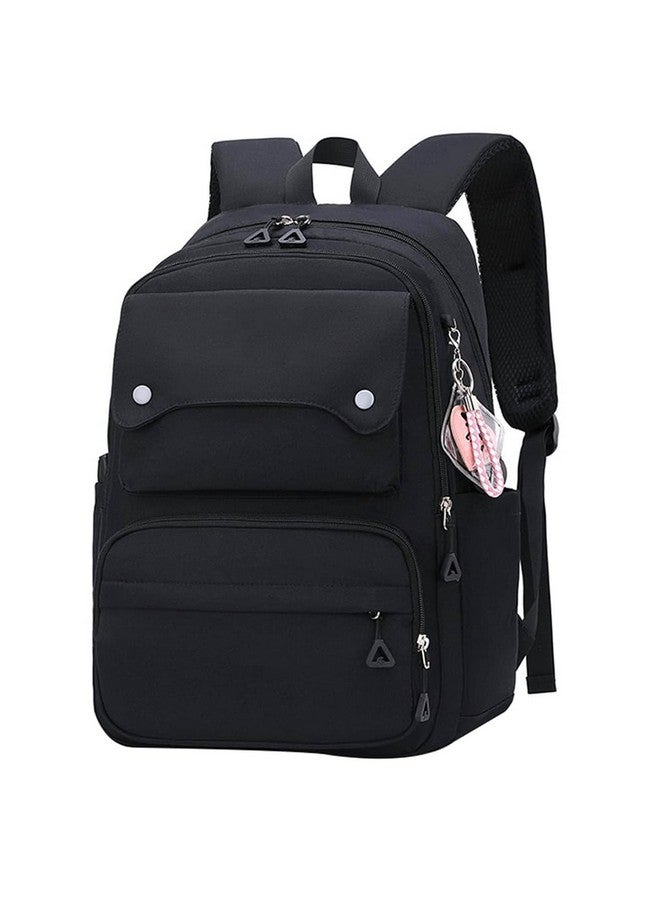 PALAY¬Æ 26L Large Capacity School/Travel Backpack, Breathable Padded Shoulder Strap, Fashion Black Nylon College Bag for Women - Image 1