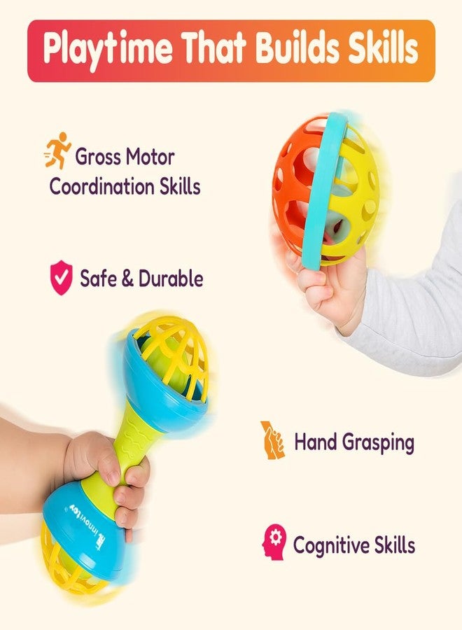 Innovitoy 2 Pcs Baby Rattle & Teether Set | Non-Toxic, Safe Infant Toys 0-12 Months | Soft Sound Rattles for Early Development | Perfect Baby Gift - Image 3
