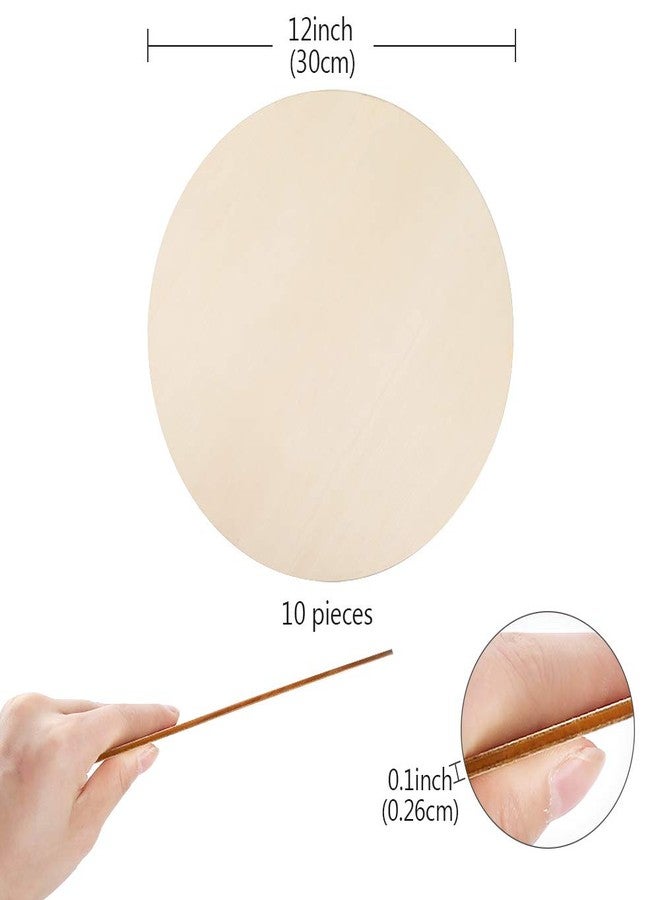 كايدو مجموعة كايدو من 10 قطع من دوائر خشبية غير مصقولة مقاس 12 بوصة لتعليق الأبواب في عيد الميلاد، شرائح خشبية مستديرة غير مصقولة مناسبة للحرق على الخشب والرسم وتزيين عيد الميلاد - Image 2