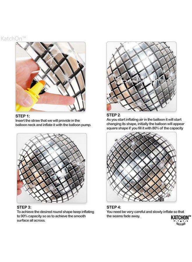 KatchOn, Big Silver Disco Ball Balloons - Pack of 6, Disco Party Decorations | 4D Sphere Disco Balloons for Disco Bachelorette Party Decorations | New Years Balloons for New Years Decorations 2025 - Image 5