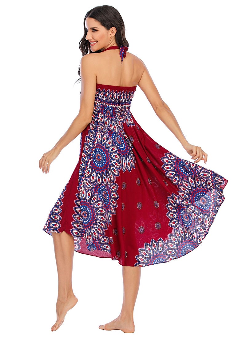 Loquat - Casual Dress Half Skirt Beach Vacation Dresses Full Skirt - Image 1