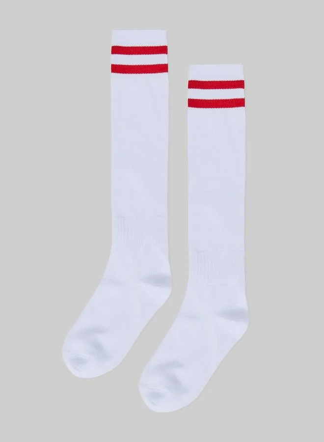 Styli Teen Boys Striped Cuff High Cotton Socks