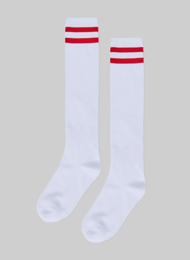 Styli Teen Boys Striped Cuff High Cotton Socks - Image 1