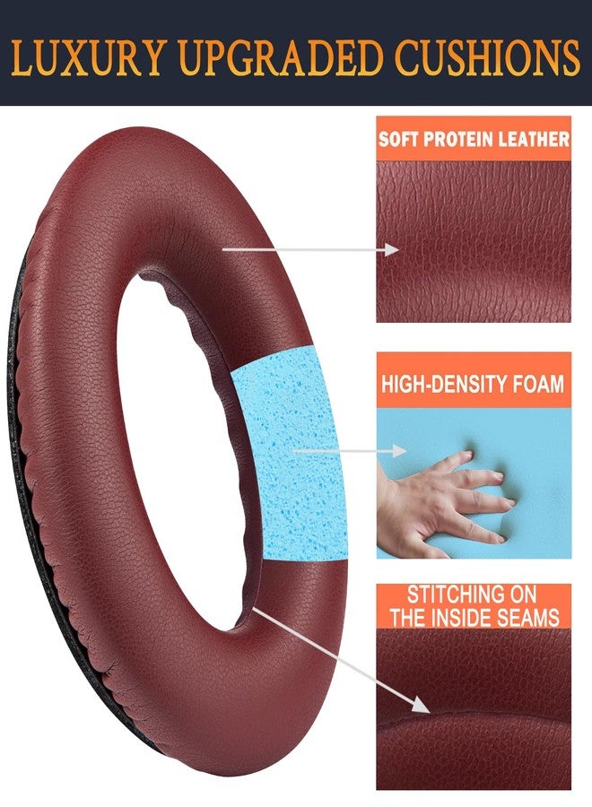 SoloWIT Replacement Earpads Cushions for Bose QuietComfort 35 (QC35) & Quiet Comfort 35 II (QC35 ii) Headphones, Ear Pads with Softer Leather, Noise Isolation Foam, Added Thickness (Burgundy) - Image 3