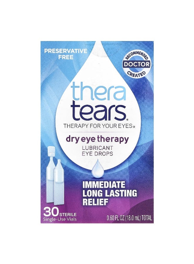 Thera Tears TheraTears, Dry Eye Therapy, Lubricant Eye Drops, 30 Sterile Single-Use Vials - Image 1