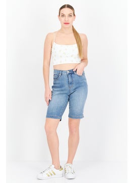 Women Amanda Bermuda Denim Shorts, Medium Wash
