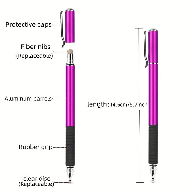Dark Blue Light Blue 2in1 Stylus Pen 2 Pack for Touch Screens Cell Phone Tablet Laptop - Image 2