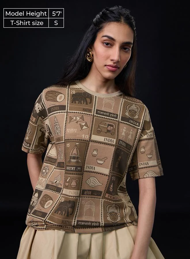 ذا سوليد ستور تيشيرت بطبعة كاملة وقصة واسعة