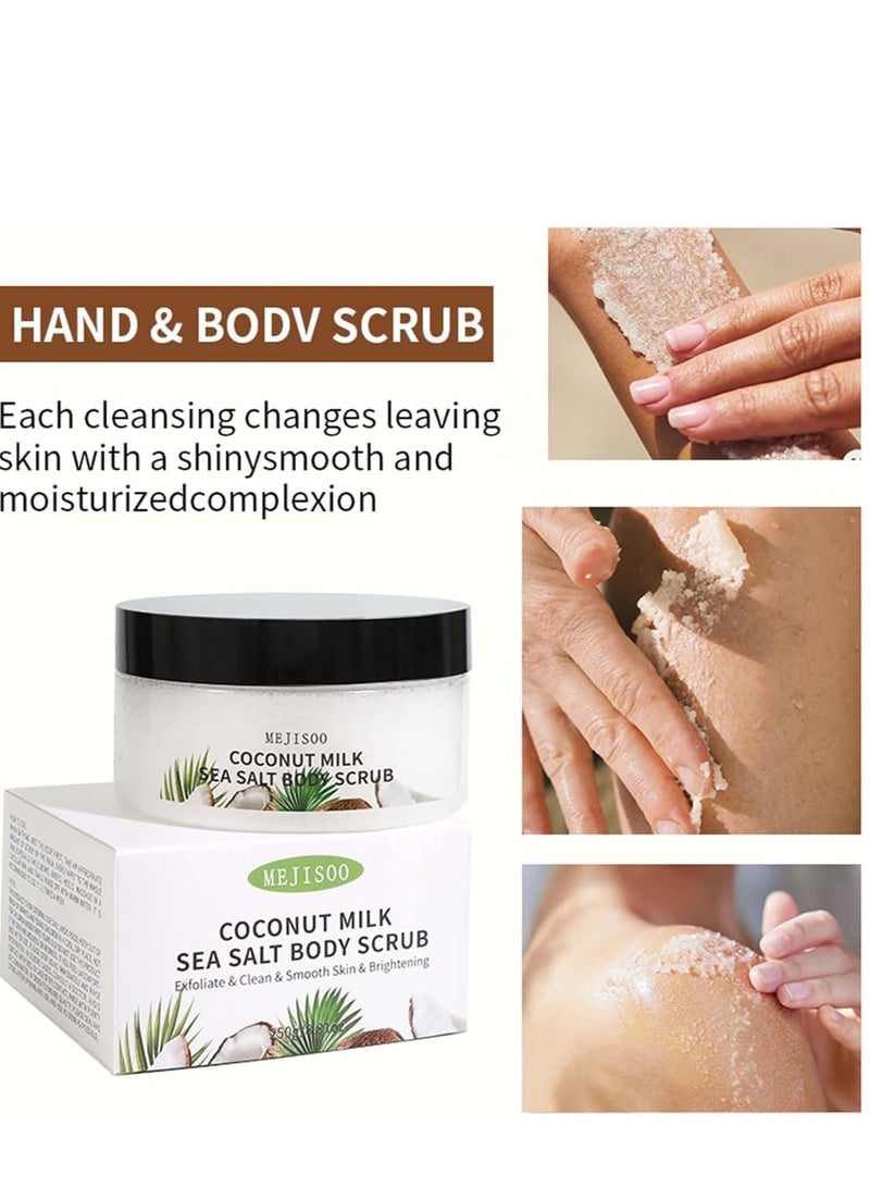 Generic Coconut Body Scrub, Body Exfoliator, Deep Cleansing for Face and Body, Removes Dead Skin for Naturally Glowing Skin, Natural Skincare Formula Scrub for Dry Skin 250g  - Image 3