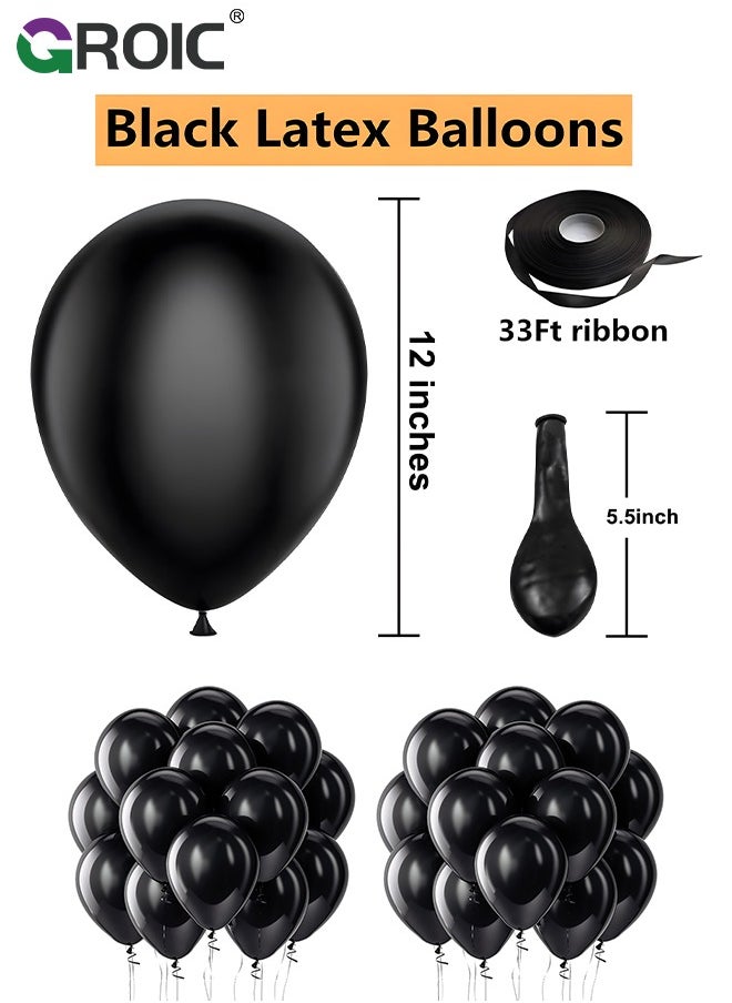 Black Balloons Latex Party Balloons - 100 Pack 12 inch Round Helium Balloons for Black Themed Wedding Graduation Anniversary Birthday Party Decorations, Party Supplies - pzsku/ZC005185DD6D04C89C3BFZ/45/_/1717483846/d3227f25-5cf9-4294-985b-2eced7daa963