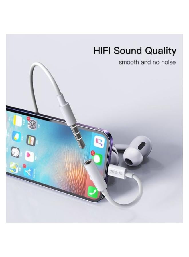 Yesido YAU31 Aux Audio Cable to Audio adapter cable | 10 .5CM 3.5 mm AUX Headphones Adapter - Image 4