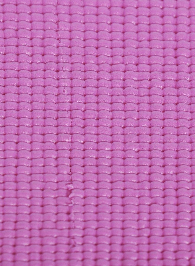 OBSESSIONS Anti-Slip PVC Solid Yoga Mat with Carrying Strap (L)173 X (W)61cm, Pink - Image 5