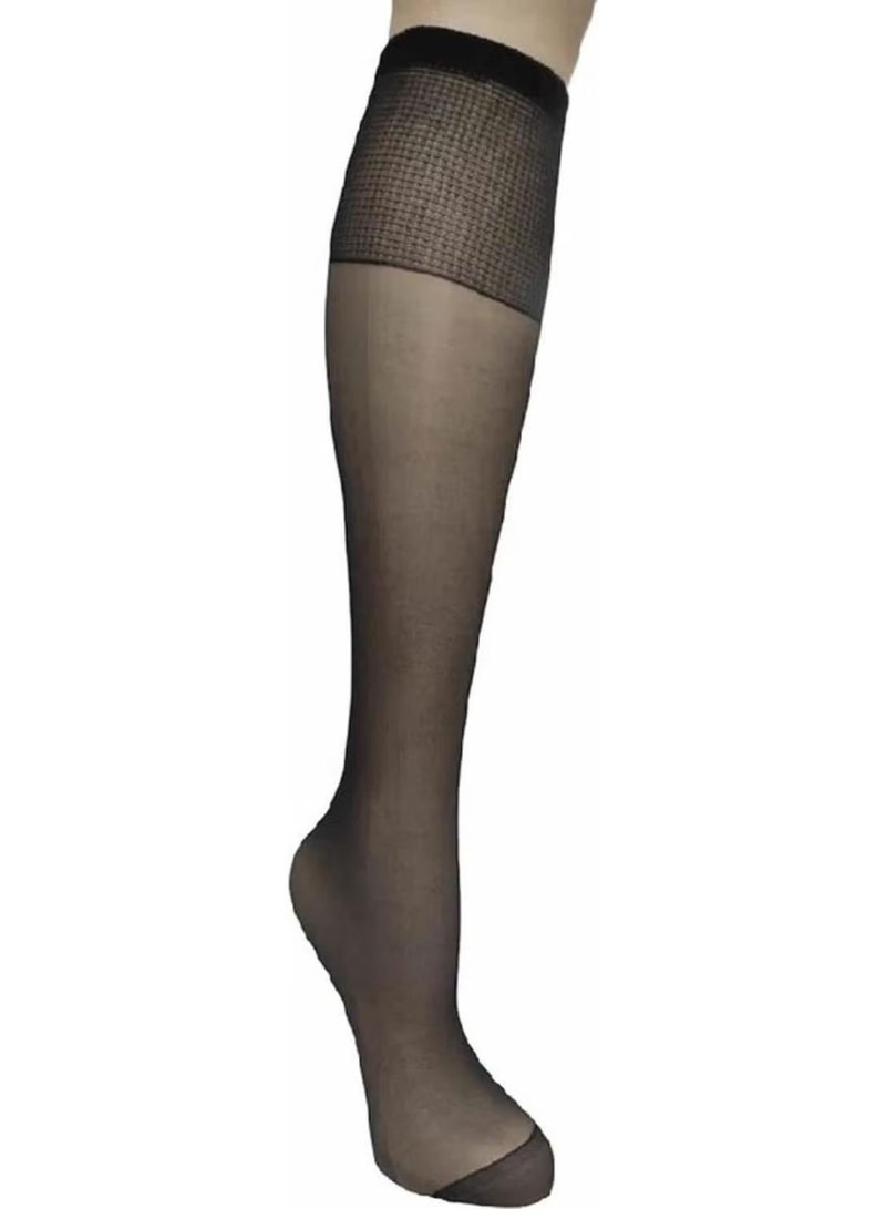 Müjde Women's 20 Denim Matte Toe Reinforced Durable Flexible Knee Length Trousers Socks - Image 3