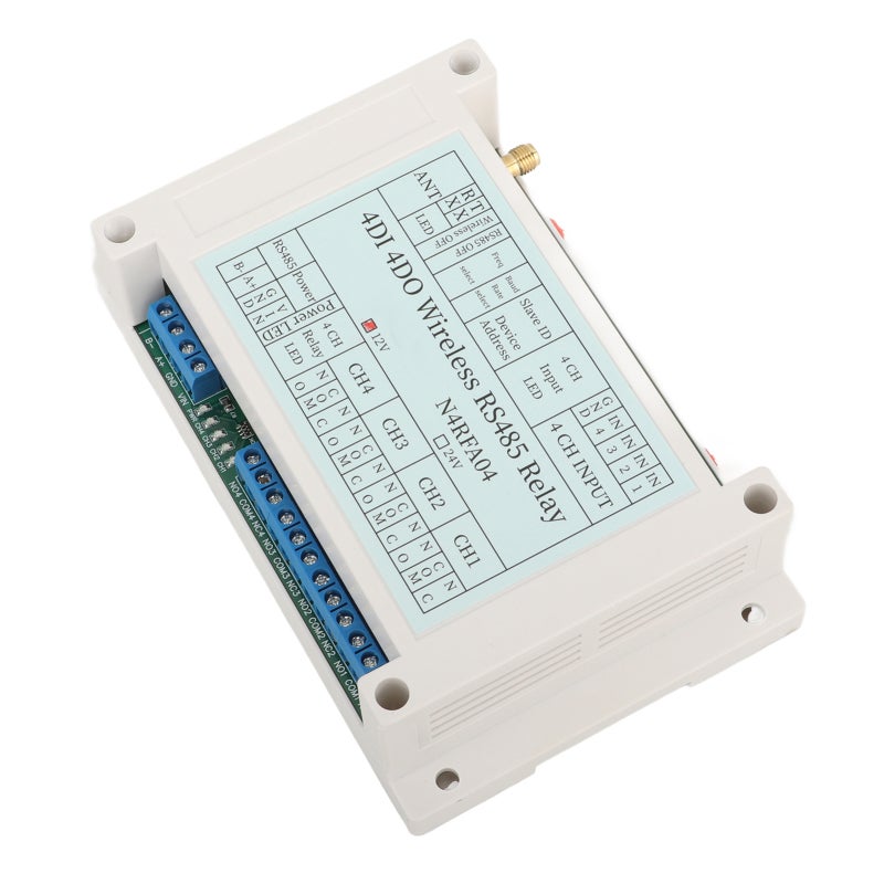وحدة ترحيل لاسلكية 4 قنوات DC 12V تحكم لاسلكي 433متر - مرسل ومستقبل لضبط المعلمات لتوسيع مدخلات ومخرجات PLC ومراقبة أمن المنزل الذكي - Image 5