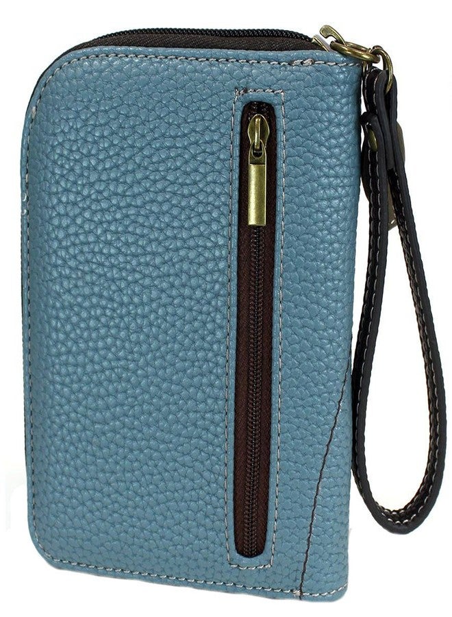 CHALA Fat Cat Zip-Around Wristlet Wallet - Cat Lover Gift - Blue Gray - Image 2
