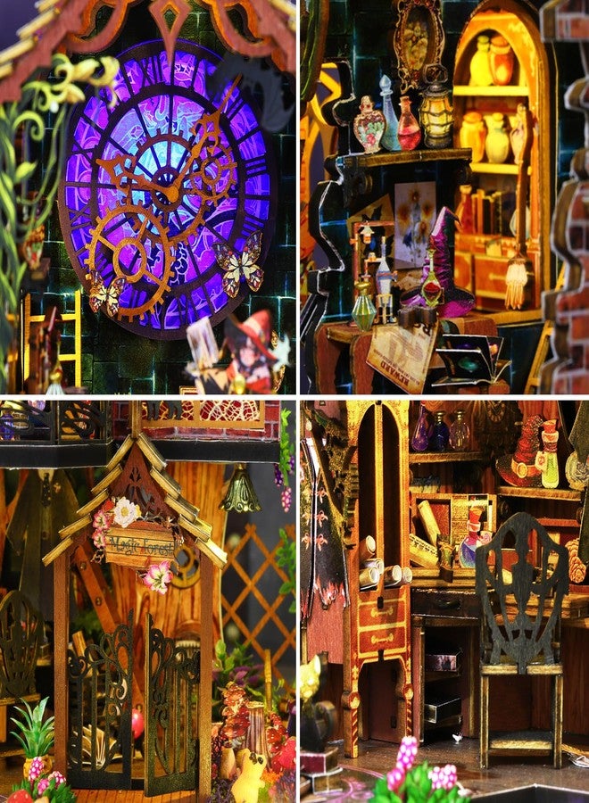 Plustopoy DIY Miniature House Kit Tiny House Model Kit with LED Light & Tools, DIY Wooden Dollhouse Miniature Kit for Adults Teens,Magic Model Kit Creative Craft, Home Decor(Magic Spirit) - Image 2