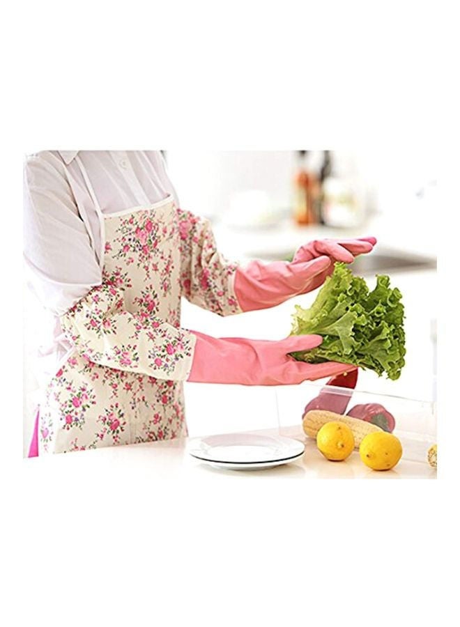 LIVQORA Pair of 2 Dishwashing Gloves - Waterproof Non-Slip Cleaning Gloves, Durable Household Gloves for Kitchen & Bathroom (Green/Pink) - Image 2