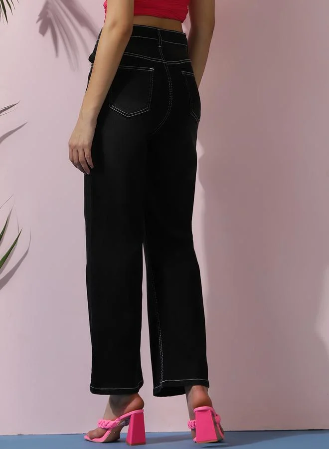 Kotty Kotty High Rise Straight Fit Ankle Length Jeans