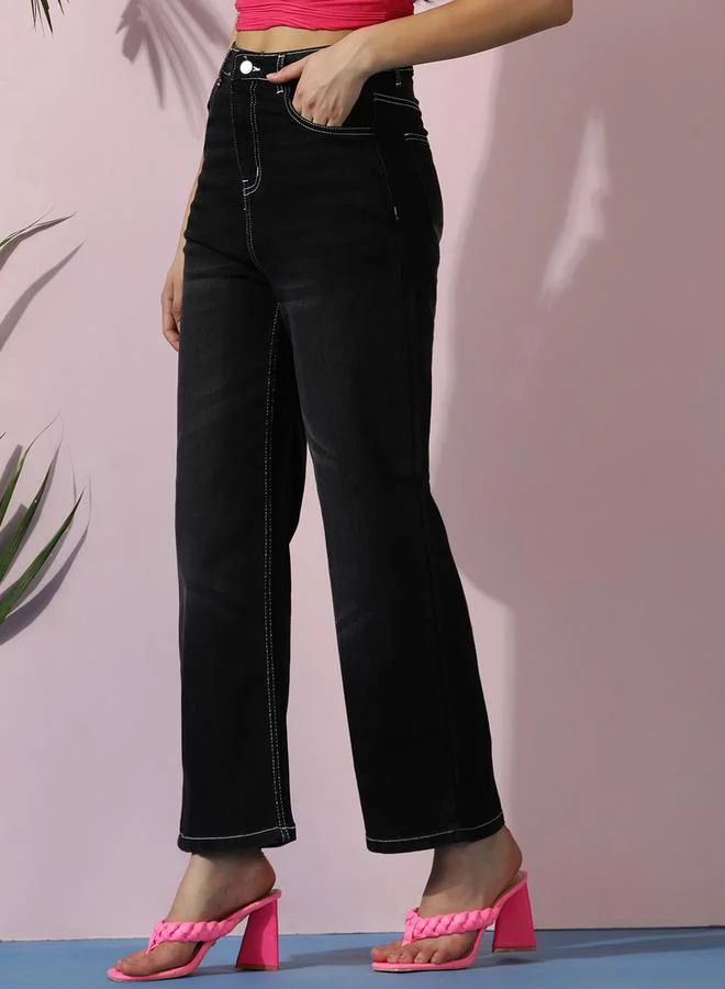 Kotty Kotty High Rise Straight Fit Ankle Length Jeans