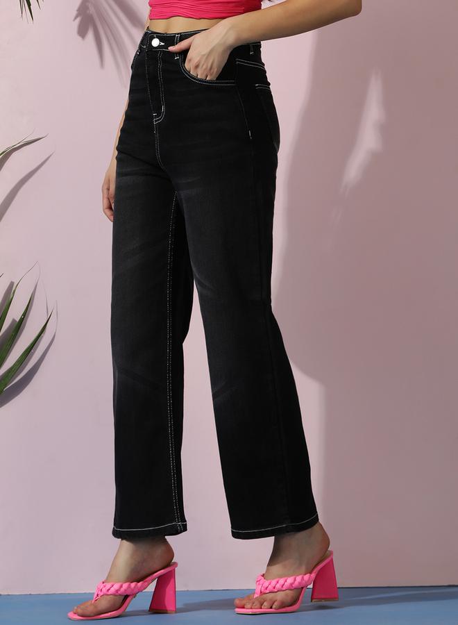 كوتي جينز كوتي مستقيم بقصة عالية بطول الكاحل - Image 4