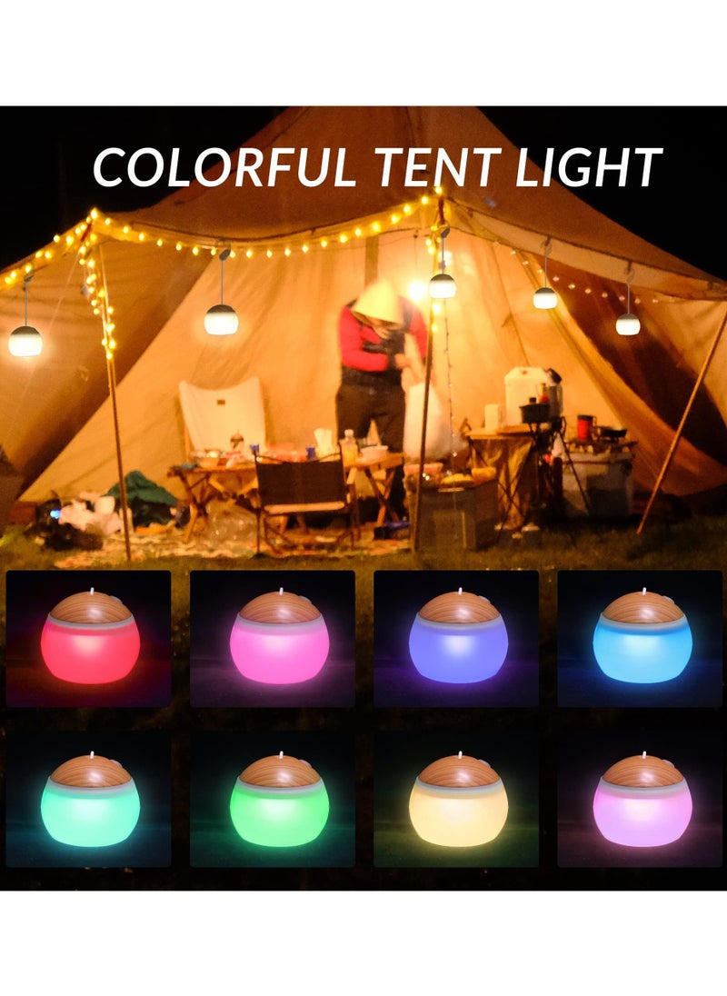 Camping Lights, 4 Lighting Modes Camping Lantern Dimmable LED Rechargeable Lamps Batteries Powered Light Portable Bulb for Emergency Camping Garden BBQ